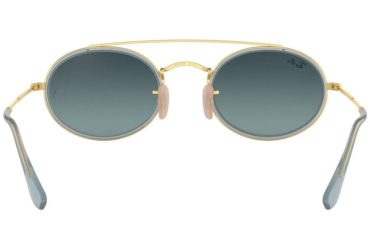 Ray-Ban Oval Double Bridge RB3847N 91233M 52mm – Gold Blue Gradient